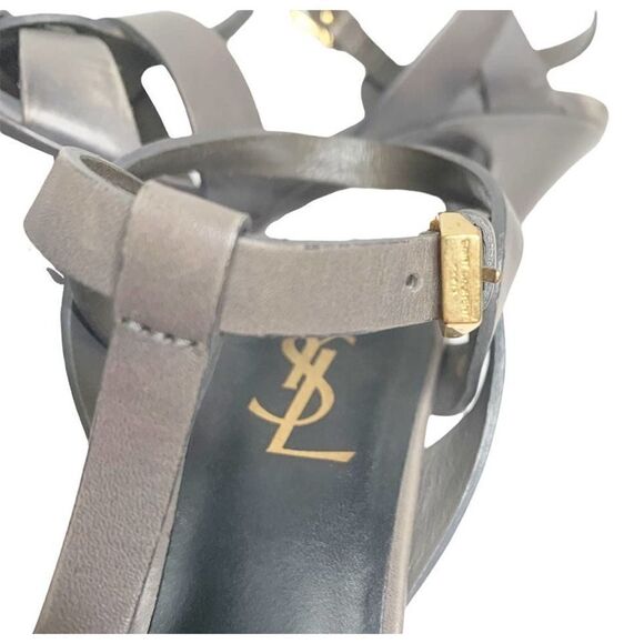 YSL Saint Laurent Women's Tribute Platform Dark Gray High Heels Size 37 US- 6.5 - Picture 7 of 8